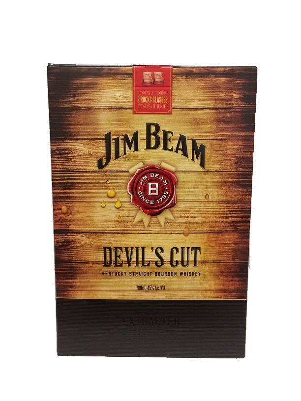 Jim Beam Devils Cut 2 Glass Gift Pack Petersham Liquor