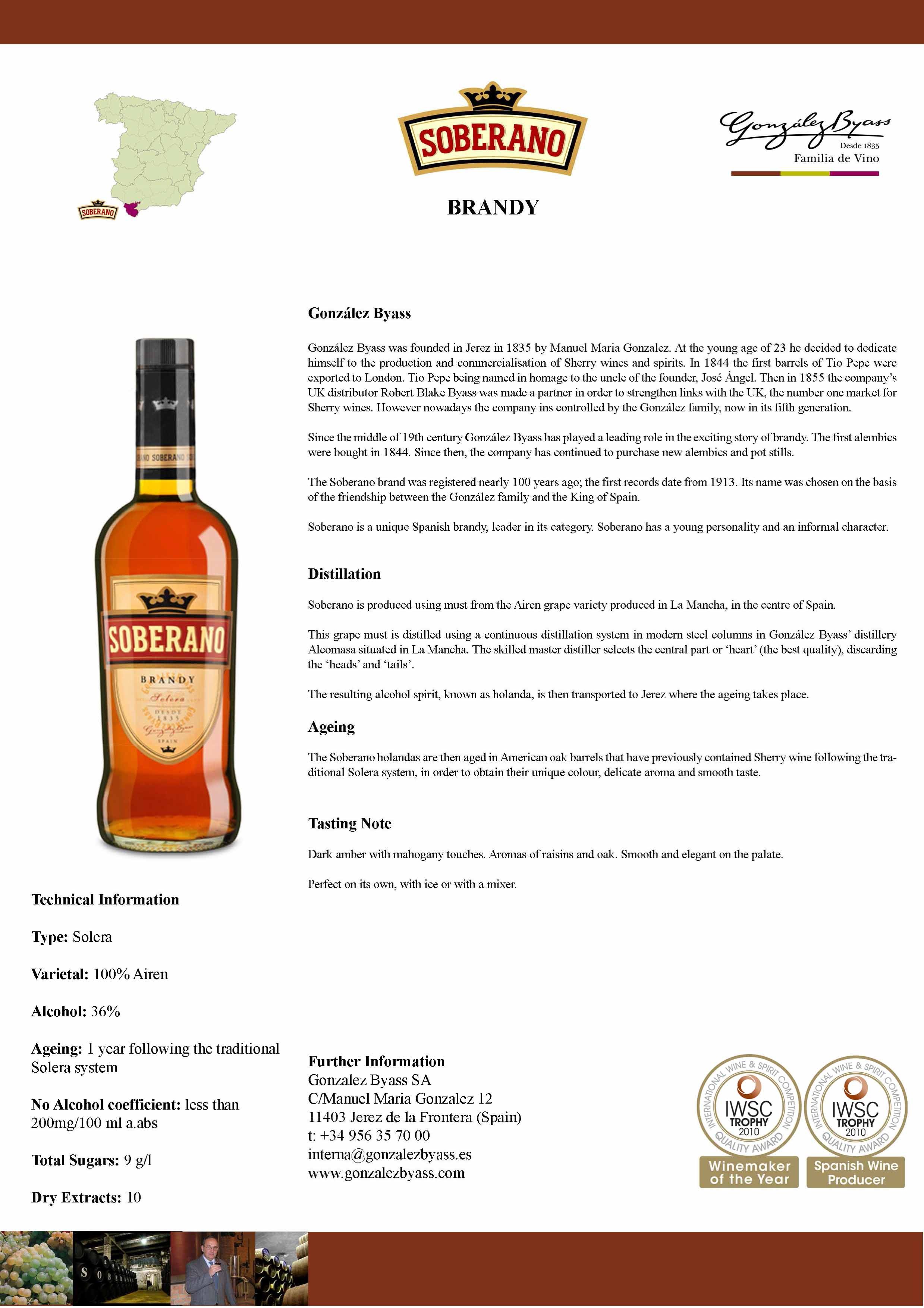 Soberano Brandy Petersham Liquor Mart Australia Shop Online Spirits Brandy Spain